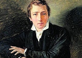 El poeta y filosófo alemán del siglo XIX Heinrich Heine, en óleo de Moritz Daniel Oppenheim.