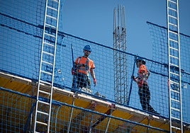 Operarios de construcción en Madrid.