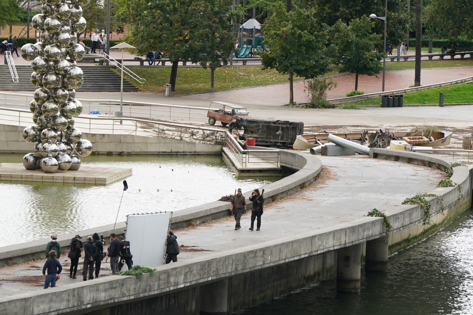 Fotografías: La secuela de &#039;The Walking Dead&#039; rueda en el Guggenheim