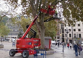 Bilbao comienza a instalar las luces de Navidad