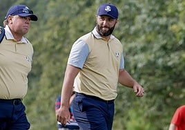 Rahm, durante el entrenamiento del miércoles en Estados Unidos.