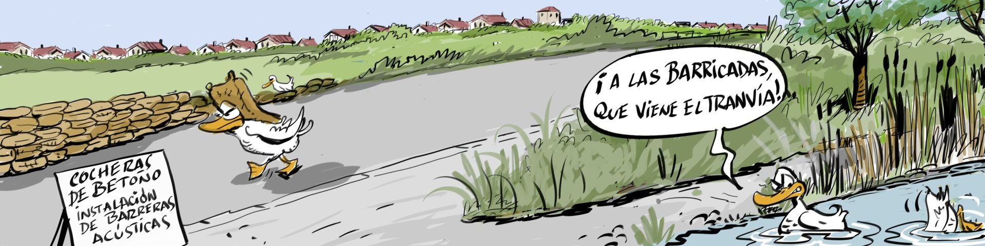 La viñeta de Cerrajería sobre el impacto ambiental de las cocheras del tranvía en Betoño