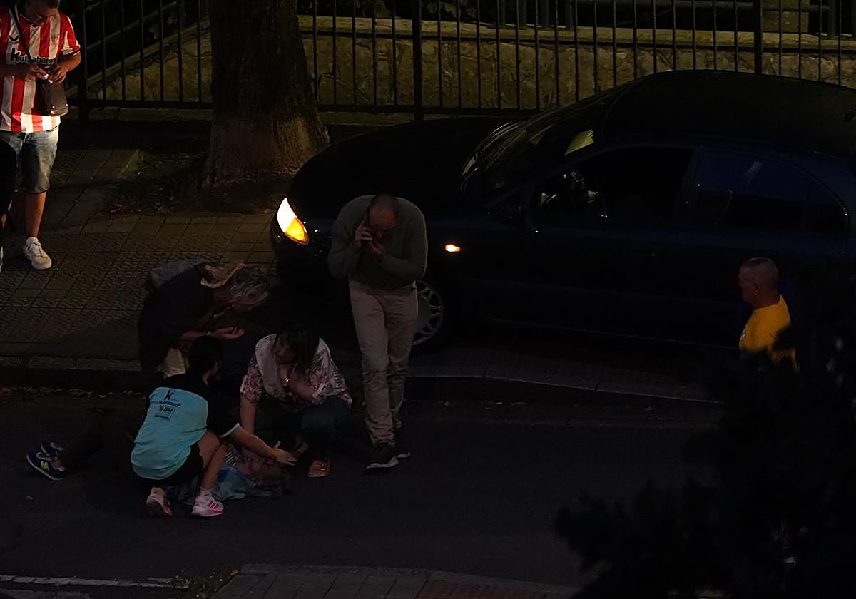 Momento posterior al atropello.