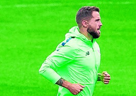 Martínez en un entrenamiento durante su etapa en el Athletic.