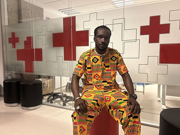 Demba Diop, en las instalaciones de Cruz Roja de Bilbao.