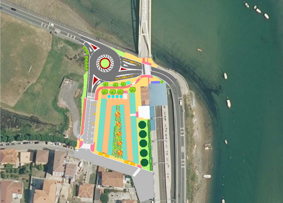 Plano de la zona donde se ubicará la nueva rotonda y el parking disuasorio.