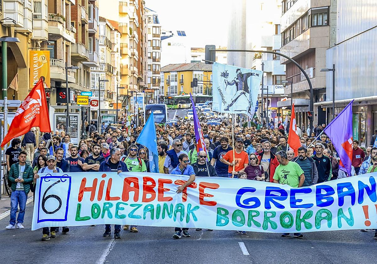 Manifestación del pasado viernes, cuando se cumplieron los seis meses de huelga.