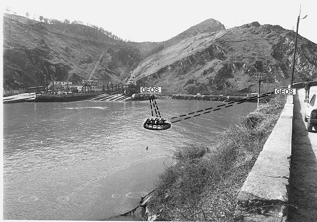 Reconstrucción de la época de la bocana del puerto de Pasaia donde fueron tiroteados los cuatro hombres.