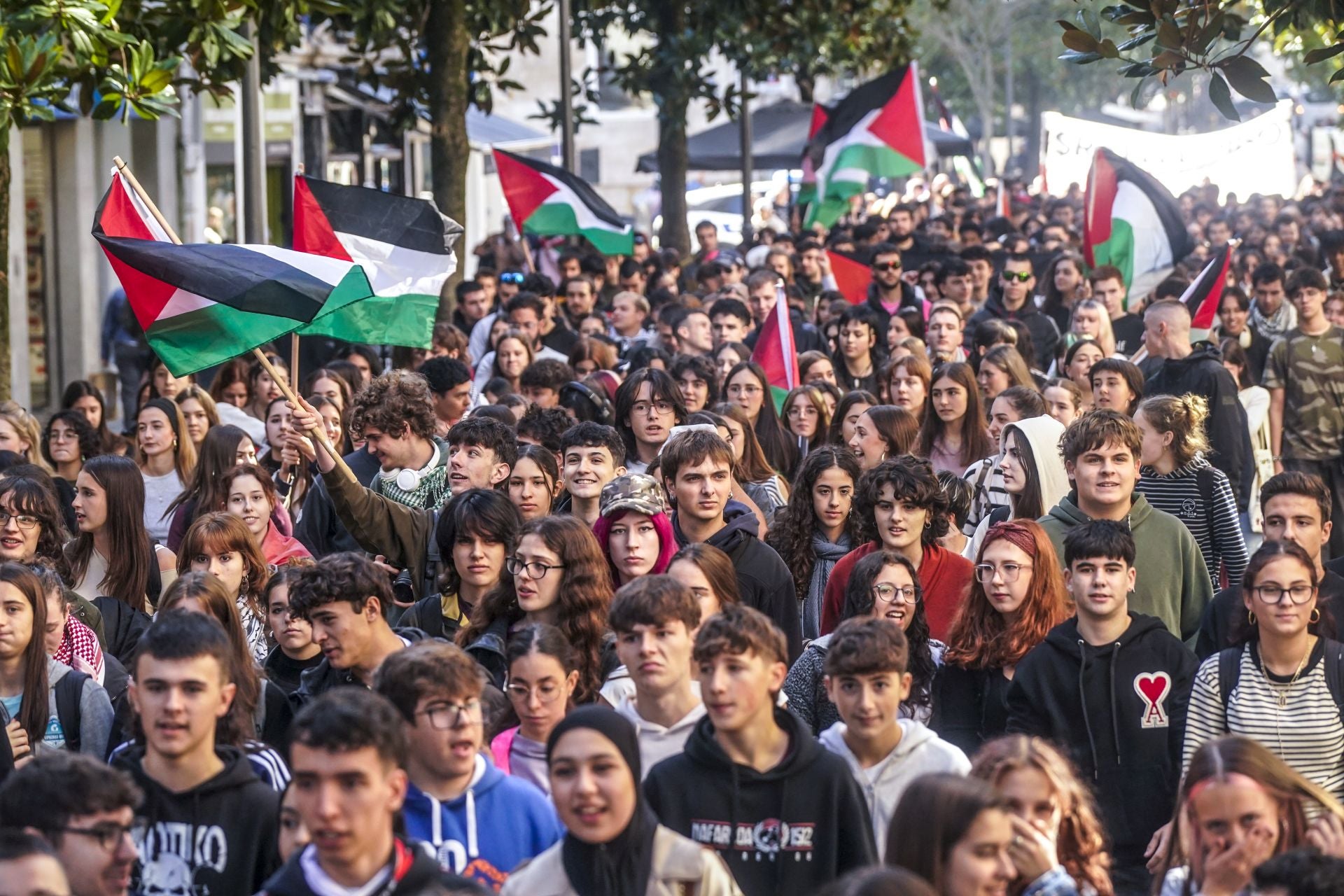 Las imágenes de las protestas propalestina en Vitoria