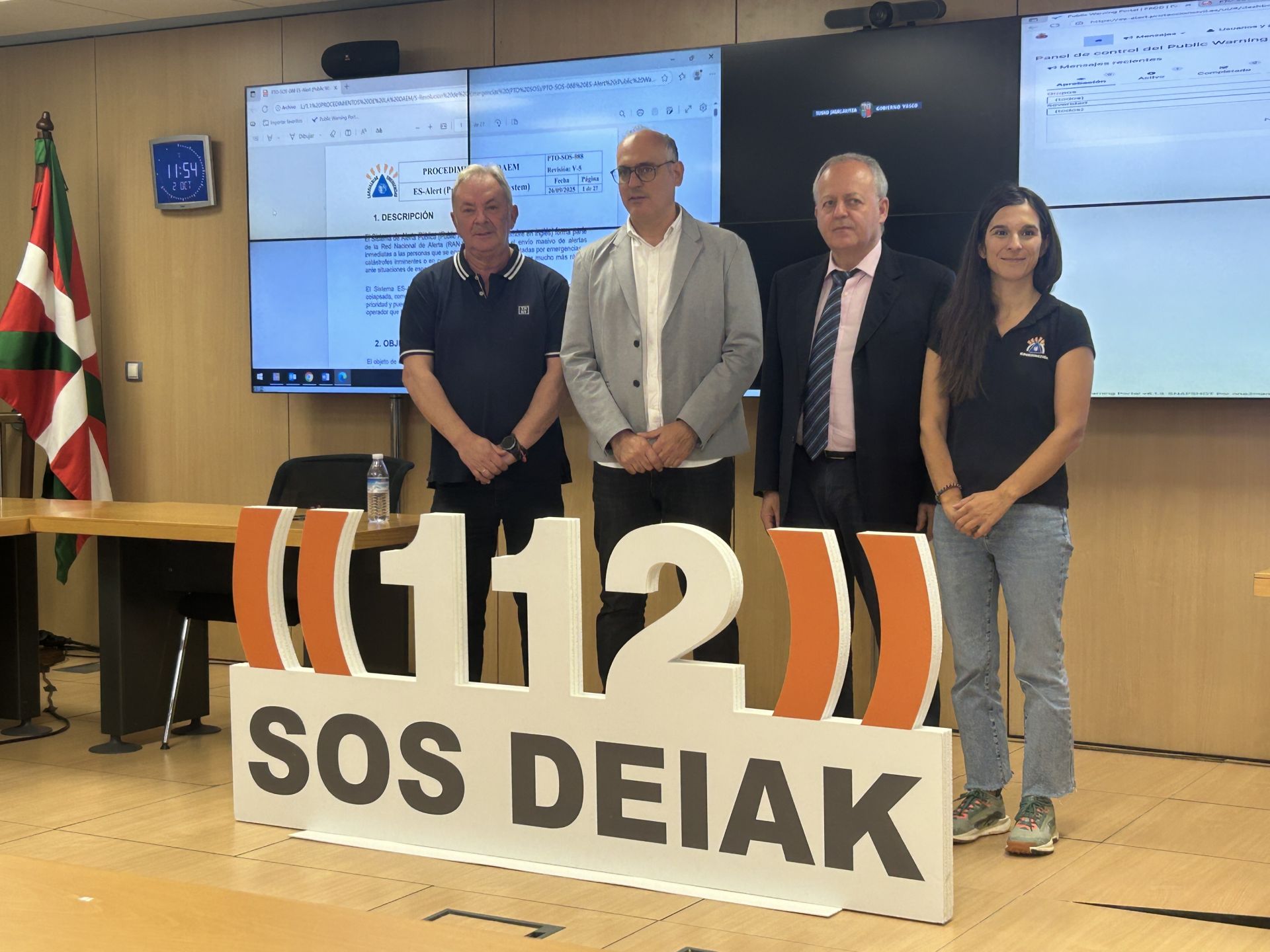 La prueba se ha llevado a cabo desde el Centro de Coordinación de Emergencias de Euskadi, SOS Deiak.