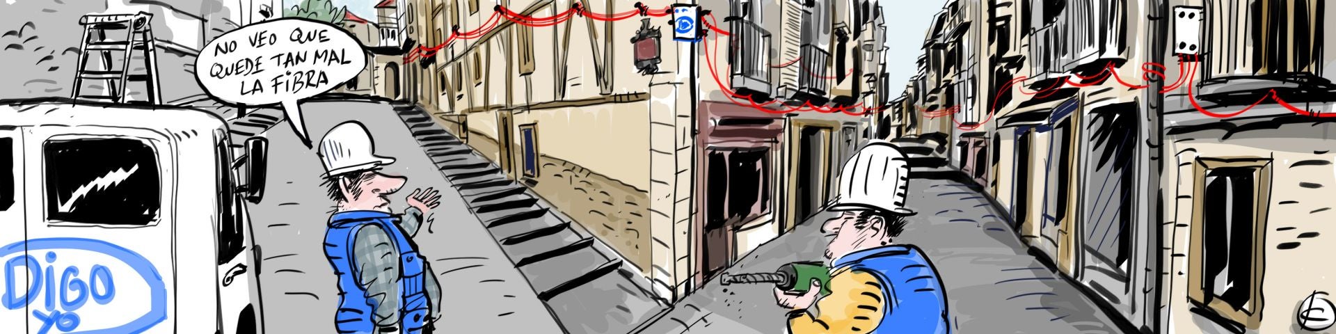 La viñeta de Cerrajería sobre las telefónicas en el Casco Viejo