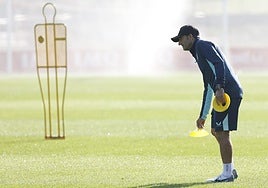 Txingurri, durante un entrenamiento en Lezama.