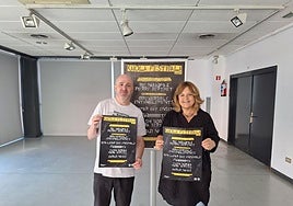 El organizador del festival, Aritza Landaluze, y la concejala de cultura, Edurne Espilla.