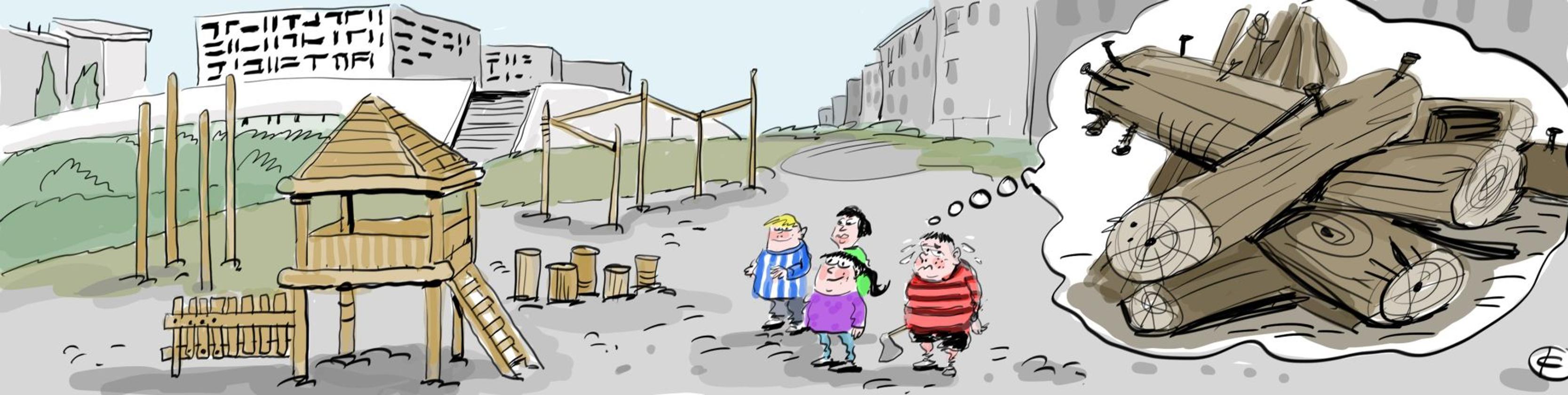 La tira de Cerrajería sobre el parque de Borinbizkarra