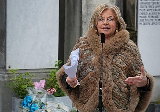 La presidenta de Covite en el homenaje a Gregorio Ordóñez con motivo del 30 aniversario de su asesinato en San Sebastián.