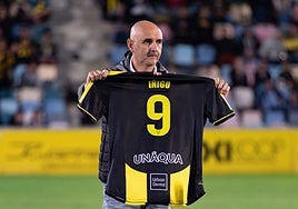 Iñigo Bringas en el homenaje que se le brindó el pasado viernes en Lasesarre.