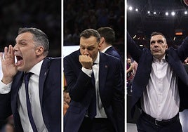 Galbiati, en tres momentos del partido.