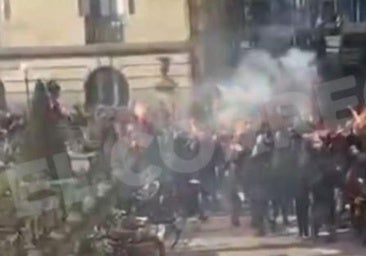 Los vídeos más espectaculares de la batalla campal entre radicales en Vitoria