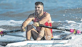 Adrián Miramón, en pleno esfuerzo en una competición.