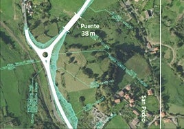 Gráfico del proyecto foral de la variante planteada para eliminar el tráfico del centro urbano de Las Carreras.
