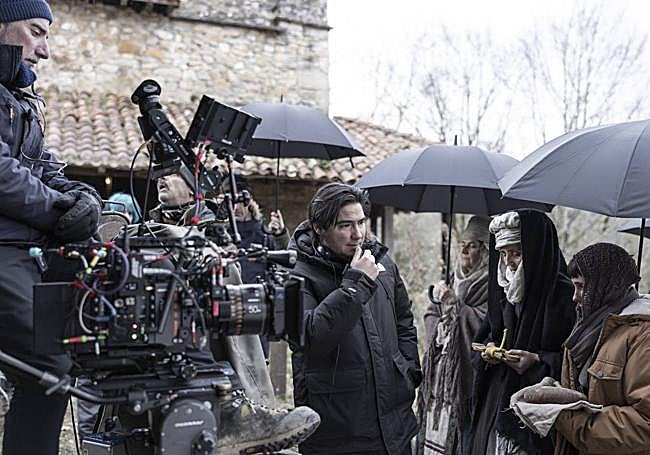 Paul Urkijo en el rodaje de 'Gaua'.