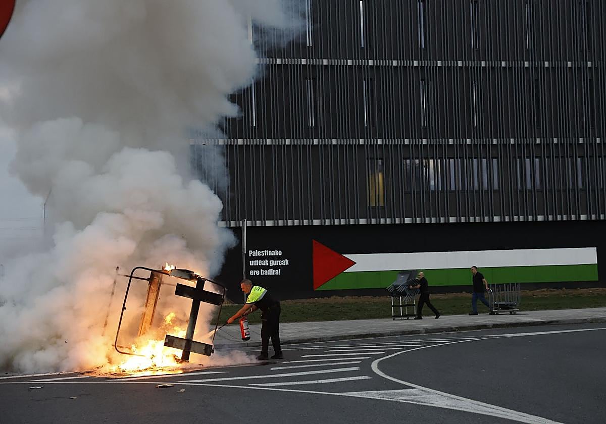 Incidentes en el campus de la UPV/EHU de Leioa durante la huelga en apoyo a Palestina