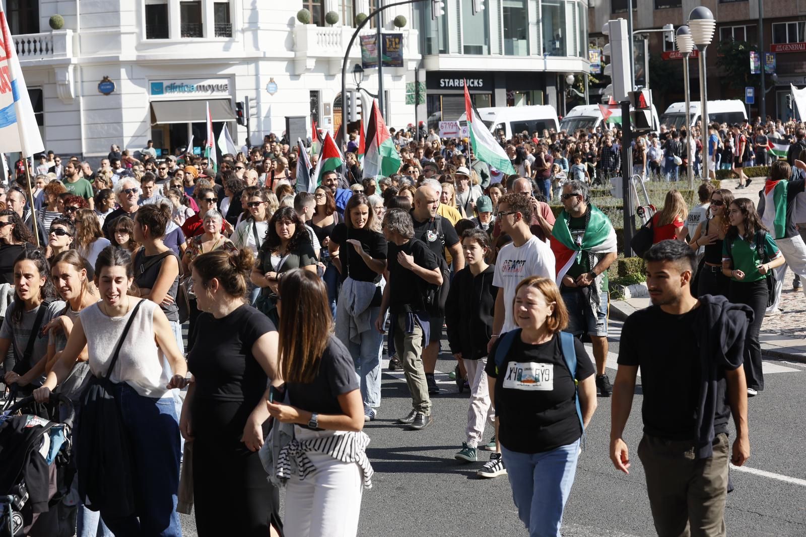 La jornada de huelga en apoyo a Palestina en Bizkaia, en imágenes