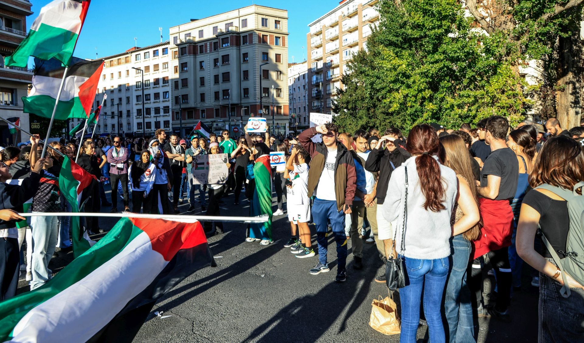 La jornada de huelga en apoyo a Palestina en Álava, en imágenes