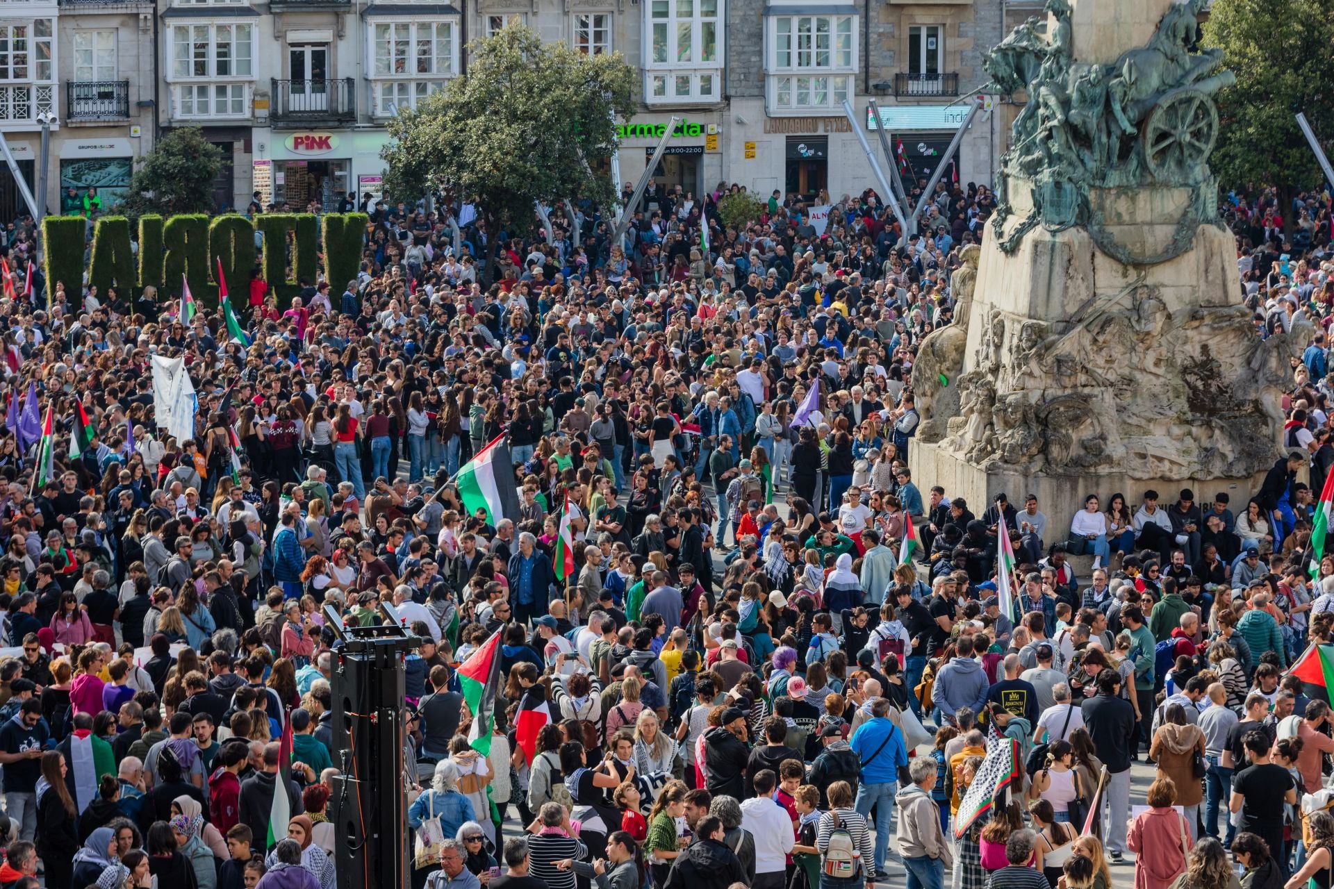 La jornada de huelga en apoyo a Palestina en Bizkaia, en imágenes