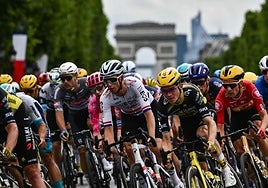 El pelotón, duante el Tour de Francia.
