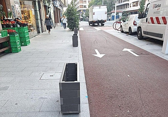 Se reubicarán 32 jardineras y 19 árboles lineales entre la plaza Bizkaia Zubia y la intersección con Santa Ana.