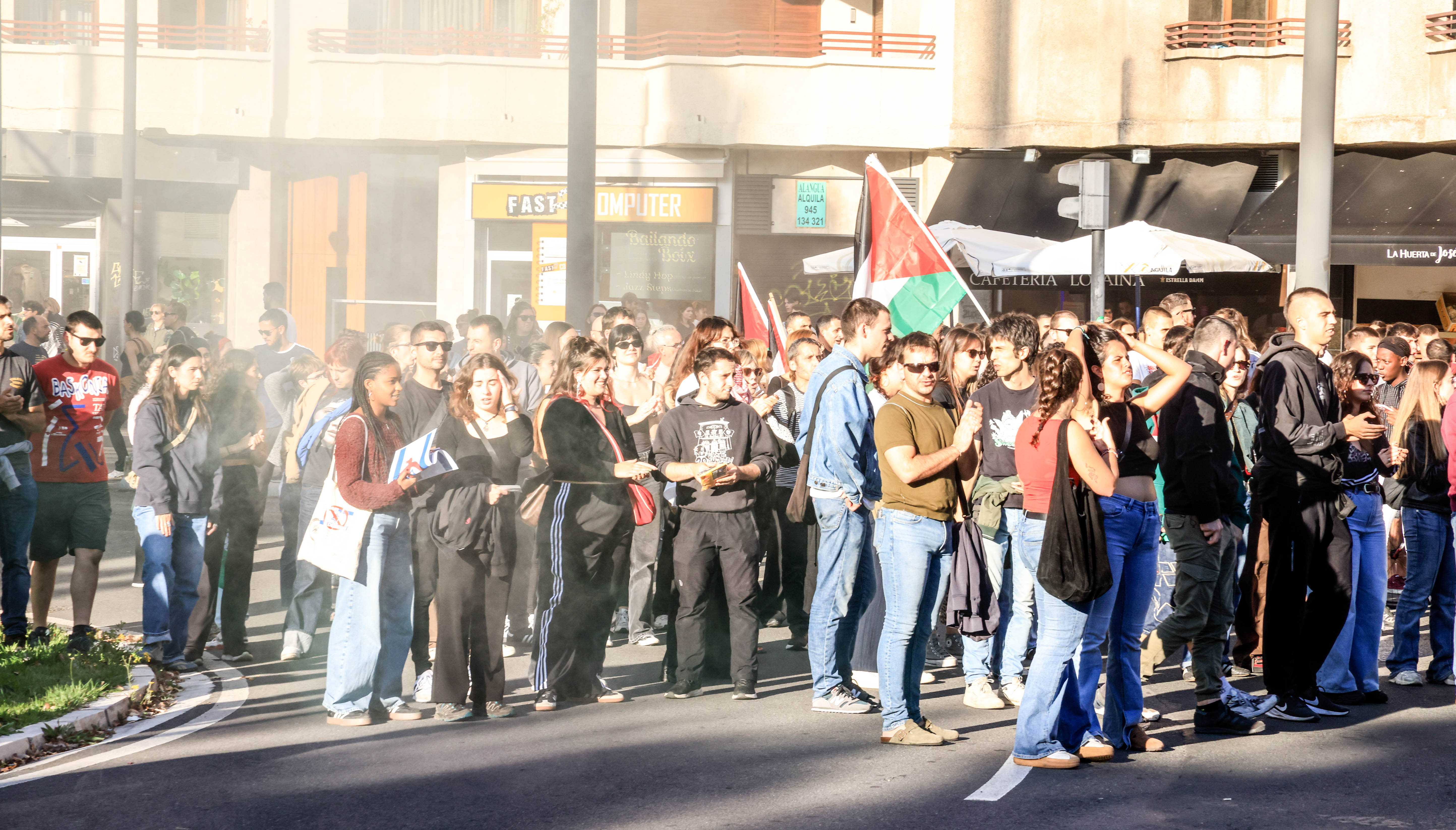 La jornada de huelga en apoyo a Palestina en Álava, en imágenes