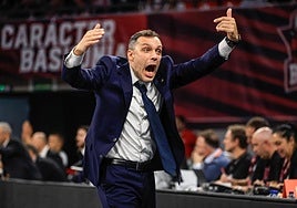 Galbiati hace aspavientos durante el partido.