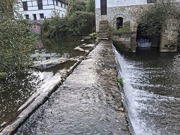 El vertido ha afectado a esta zona del río Butroe, en el Molino Latxaga.