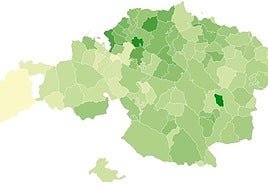 Mapa de Bizkaia según la renta media.