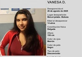 Buscan a una menor de 14 años desaparecida en Bizkaia desde el 26 de agosto