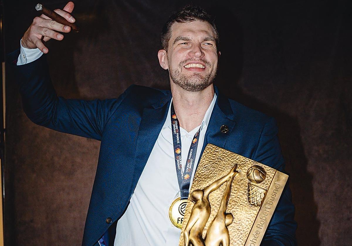 Splitter, durante la celebración del título de Liga en París.