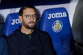 Bordalás, en el banquillo del Getafe.