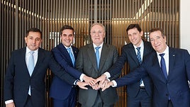 Xabier Sagredo, Mikel Jauregi, José Antonio Jainaga, Nöel d'Anjou y Jon Urresti