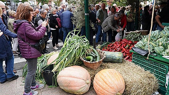 Gernika bulle con su fiesta del agro: «Siempre que venimos compensa. Hemos traído todo lo que cabía en la furgoneta»