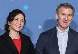 La presidenta de la Comunidad de Madrid, Isabel Díaz Ayuso, y el presidente del PP, Alberto Núñez Feijóo.