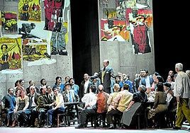 Escena del montaje de 'La forza del destino', que acoge estos días el Euskalduna en la temporada de la ABAO.