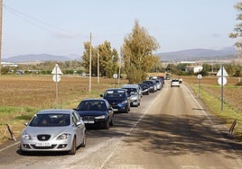 Coches en el entorno del cementerio de El Salvador en el Día de Todos los Santos de 2024.