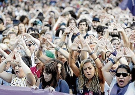 Imagen de archivo de una concentración contra las agresiones sexuales en Bilbao.