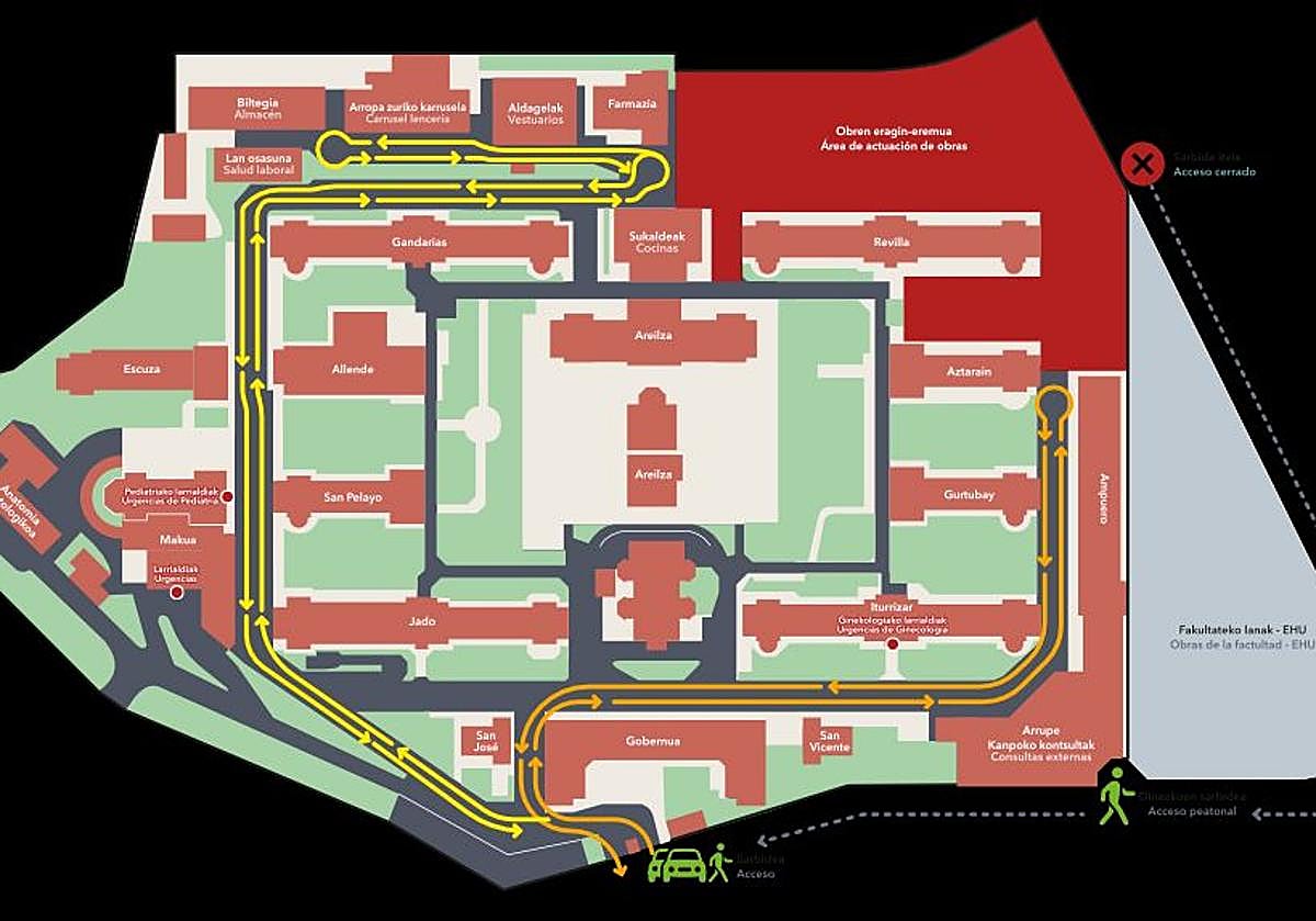 Plano sobre la reorganización del tráfico.