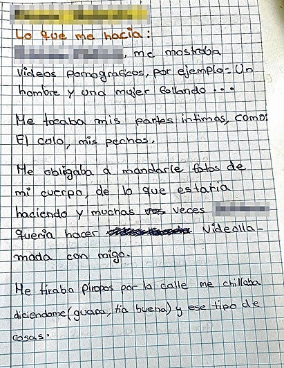 «Me tocaba mis partes íntimas: el culo, mis pechos...»