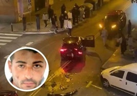 El Volkswagen Golf en el que viajaba el 'Niño Juan' quedó parado en plena calle en Carabanchel.