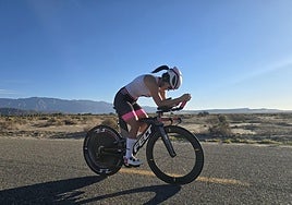 La vizcaína Ziortza Villa en el trazado californiano en el que se disputó el Mundial de ultrafondo.