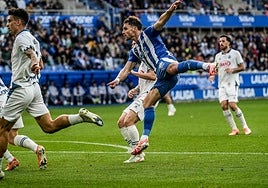 Boyé dispara y marca ante el Espanyol.