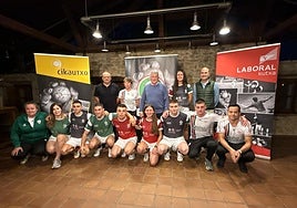 Miembros de la selección vasca de frontball.